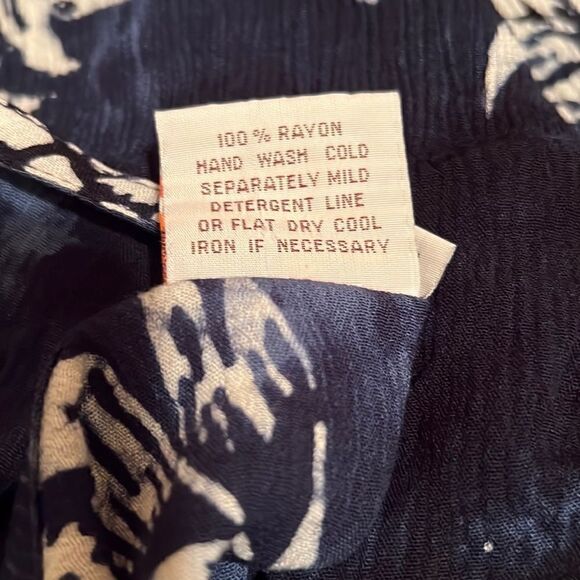 Pineapple Moon dress pineapples navy white short handmade Large Indonesia - Picture 7 of 7